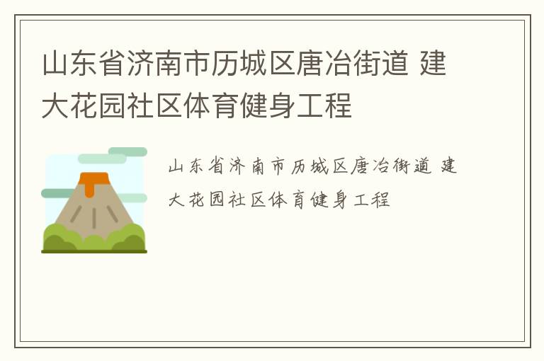 山东省济南市历城区唐冶街道 建大花园社区体育健身工程