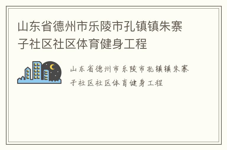 山东省德州市乐陵市孔镇镇朱寨子社区社区体育健身工程