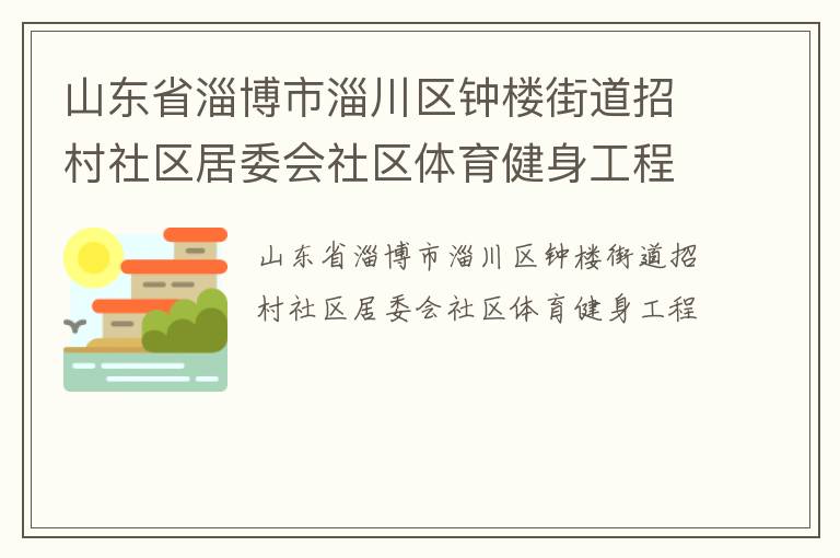 山东省淄博市淄川区钟楼街道招村社区居委会社区体育健身工程