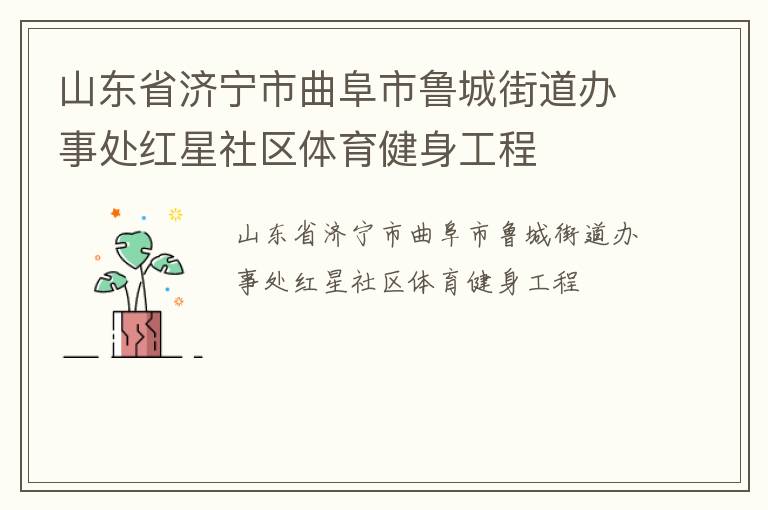山东省济宁市曲阜市鲁城街道办事处红星社区体育健身工程