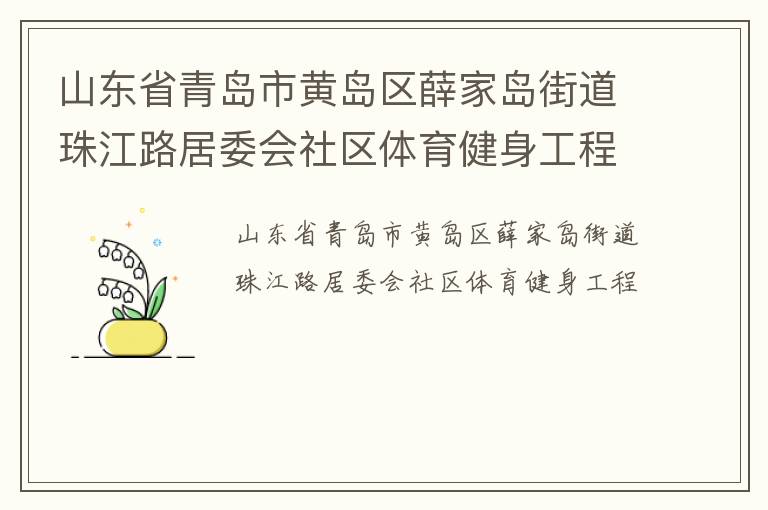 山东省青岛市黄岛区薛家岛街道珠江路居委会社区体育健身工程