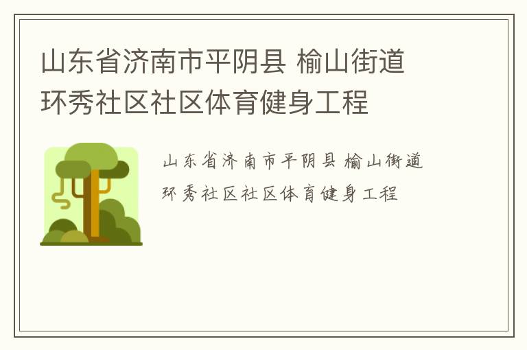 山东省济南市平阴县 榆山街道 环秀社区社区体育健身工程