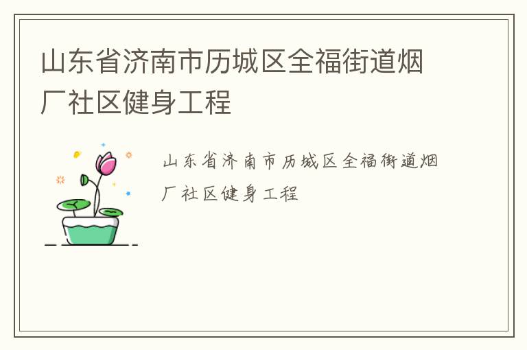 山东省济南市历城区全福街道烟厂社区健身工程