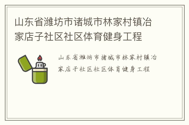 山东省潍坊市诸城市林家村镇冶家店子社区社区体育健身工程