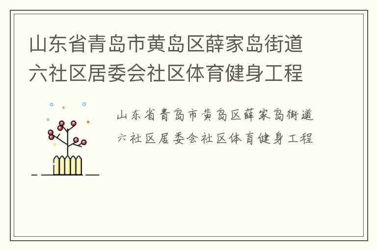 山东省青岛市黄岛区薛家岛街道六社区居委会社区体育健身工程