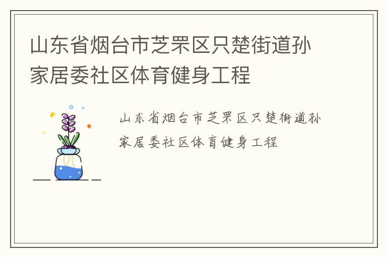 山东省烟台市芝罘区只楚街道孙家居委社区体育健身工程
