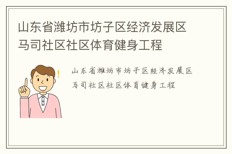 山东省潍坊市坊子区经济发展区马司社区社区体育健身工程