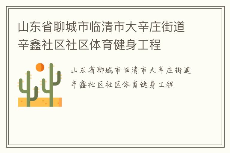 山东省聊城市临清市大辛庄街道辛鑫社区社区体育健身工程