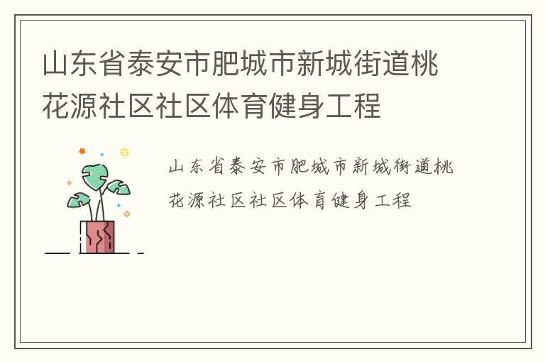 山东省泰安市肥城市新城街道桃花源社区社区体育健身工程