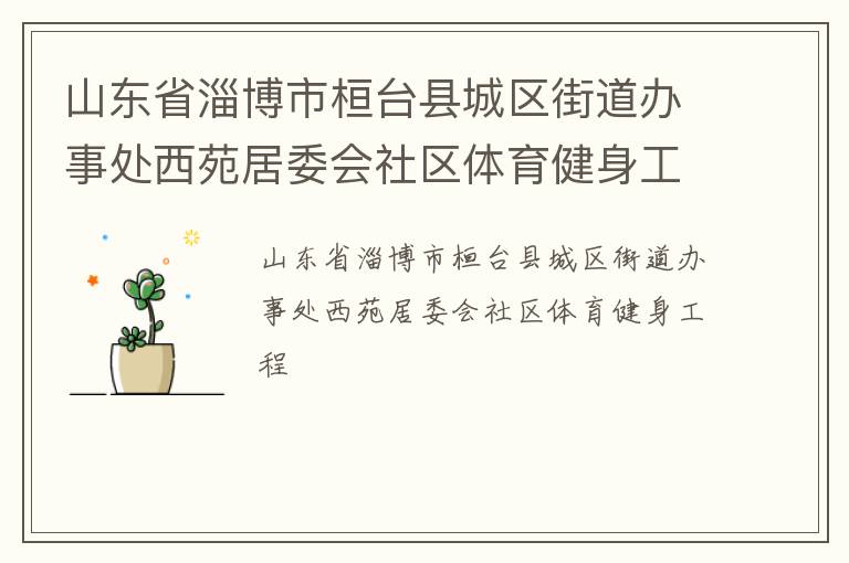 山东省淄博市桓台县城区街道办事处西苑居委会社区体育健身工程