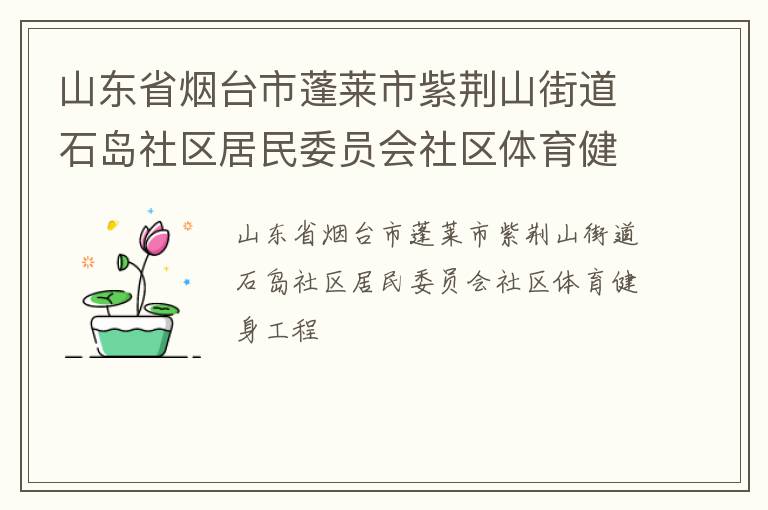 山东省烟台市蓬莱市紫荆山街道石岛社区居民委员会社区体育健身工程