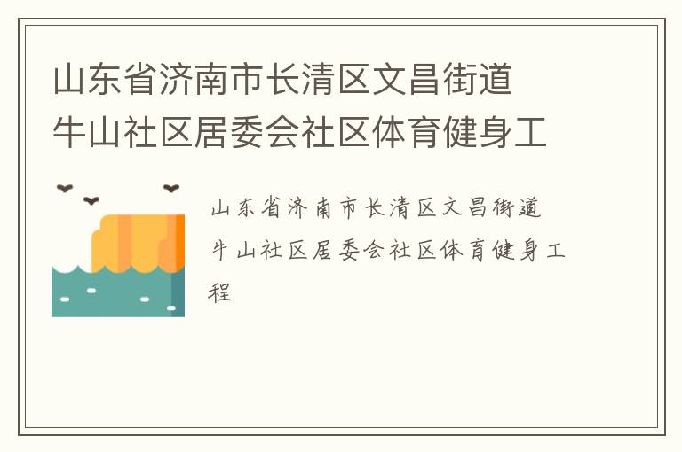 山东省济南市长清区文昌街道  牛山社区居委会社区体育健身工程
