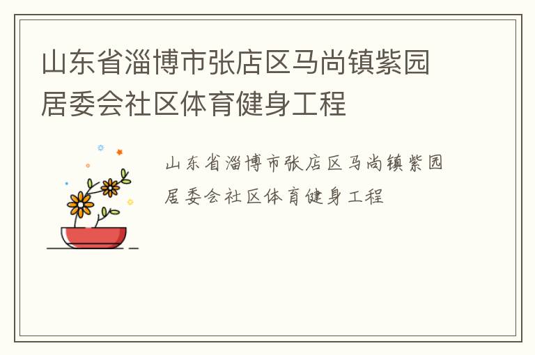 山东省淄博市张店区马尚镇紫园居委会社区体育健身工程