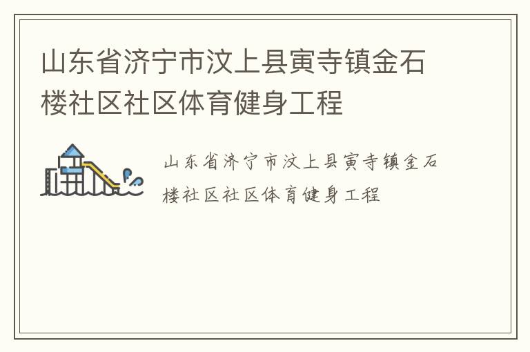 山东省济宁市汶上县寅寺镇金石楼社区社区体育健身工程