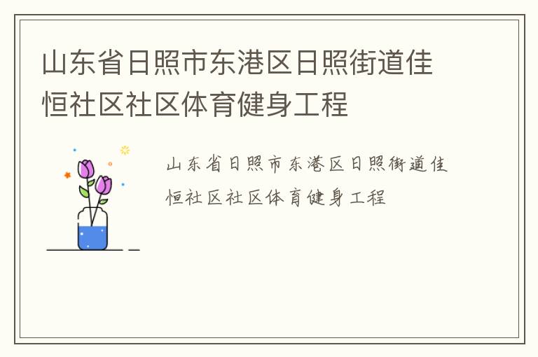 山东省日照市东港区日照街道佳恒社区社区体育健身工程