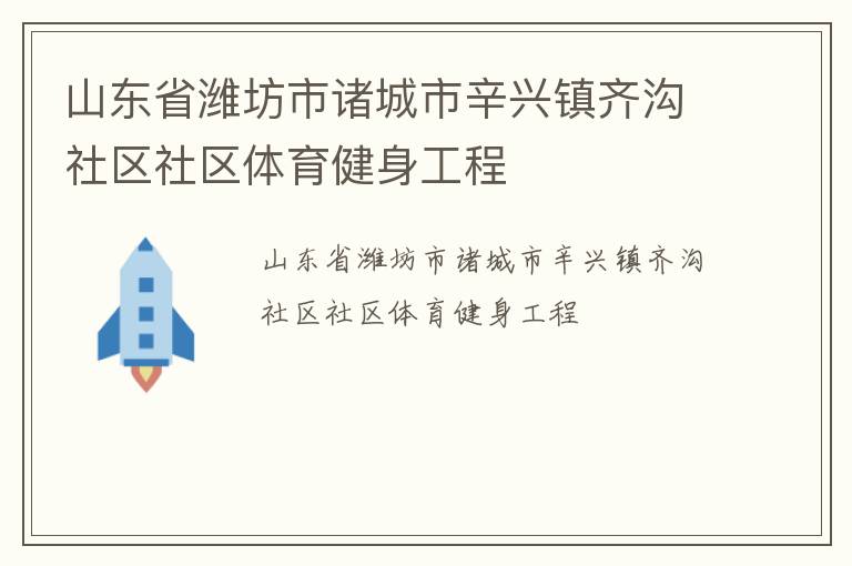 山东省潍坊市诸城市辛兴镇齐沟社区社区体育健身工程