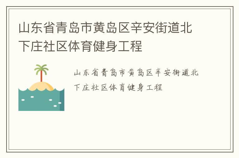 山东省青岛市黄岛区辛安街道北下庄社区体育健身工程