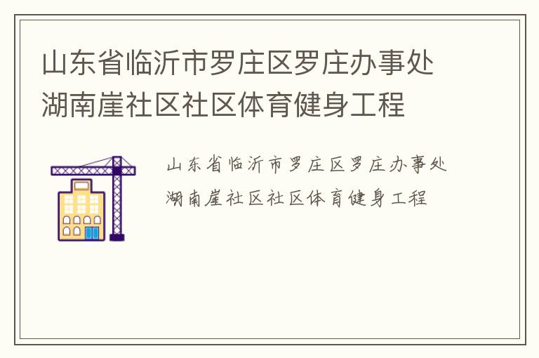 山东省临沂市罗庄区罗庄办事处湖南崖社区社区体育健身工程