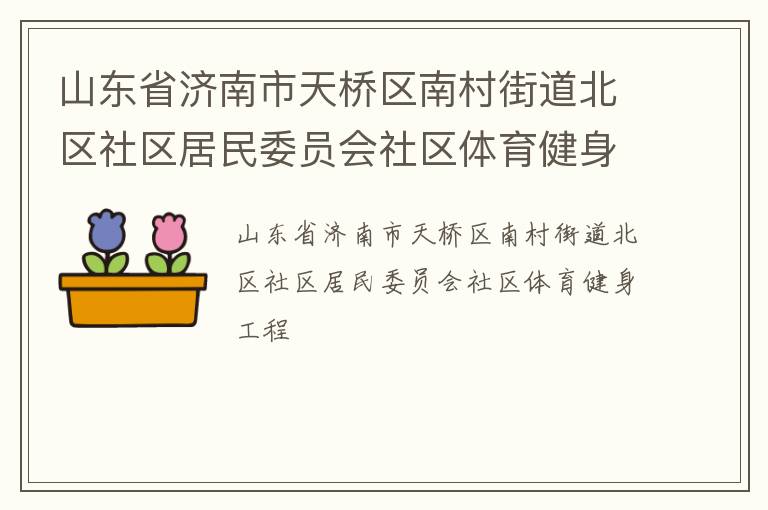 山东省济南市天桥区南村街道北区社区居民委员会社区体育健身工程