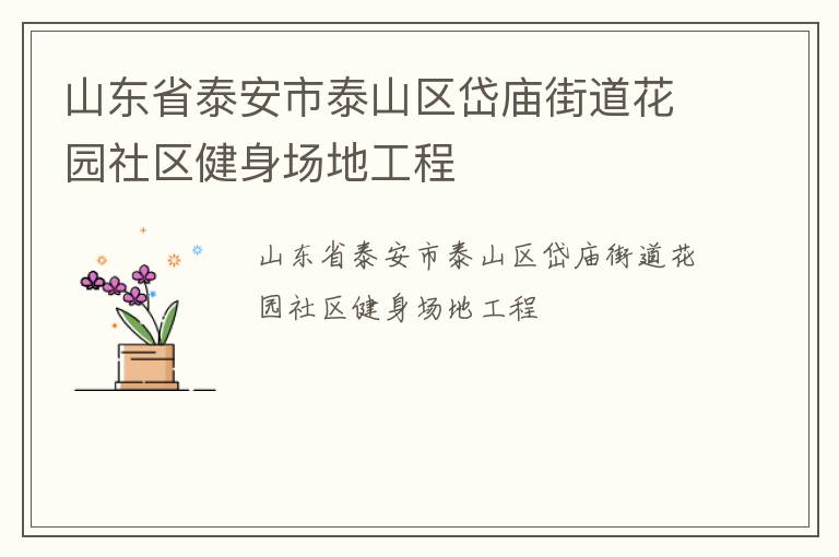 山东省泰安市泰山区岱庙街道花园社区健身场地工程
