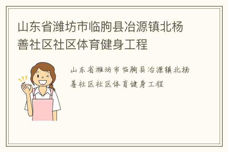 山东省潍坊市临朐县冶源镇北杨善社区社区体育健身工程
