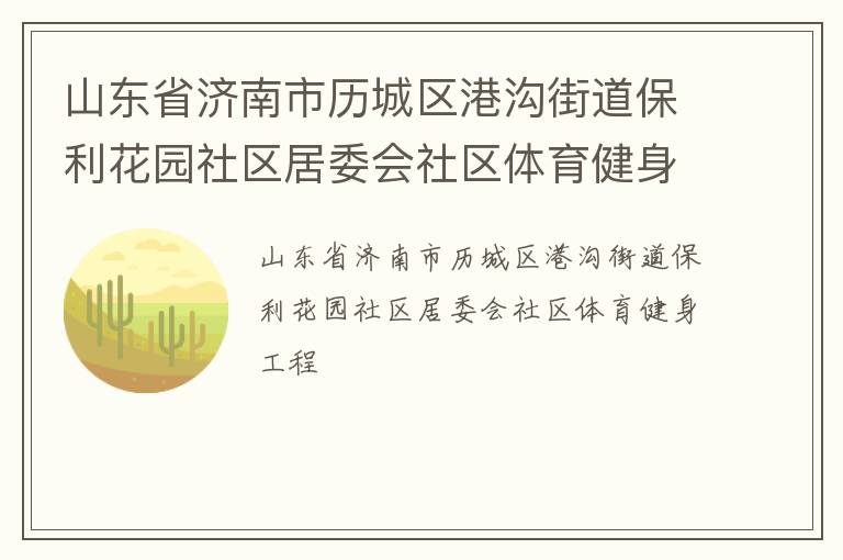 山东省济南市历城区港沟街道保利花园社区居委会社区体育健身工程