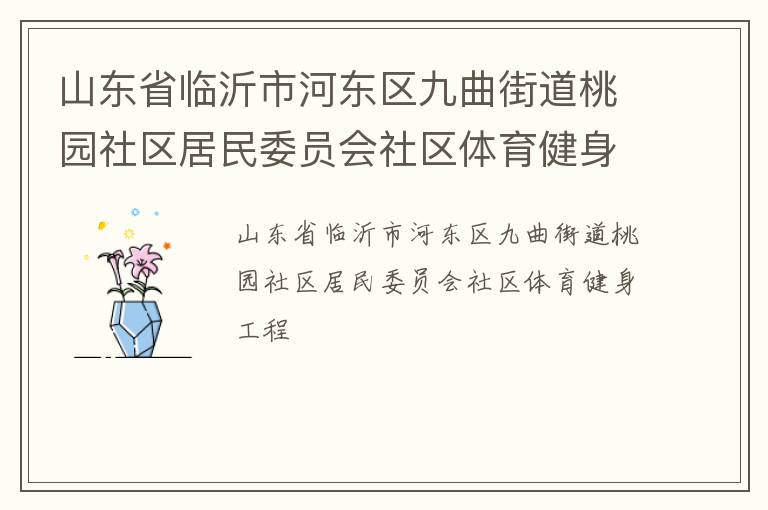 山东省临沂市河东区九曲街道桃园社区居民委员会社区体育健身工程