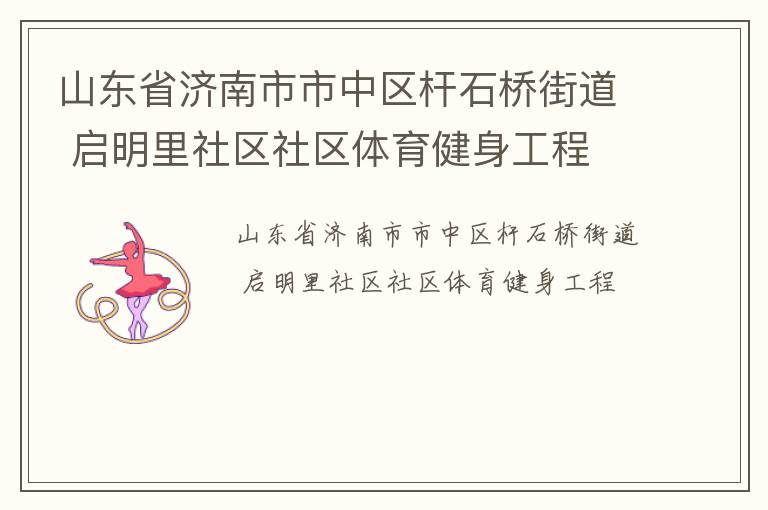 山东省济南市市中区杆石桥街道 启明里社区社区体育健身工程