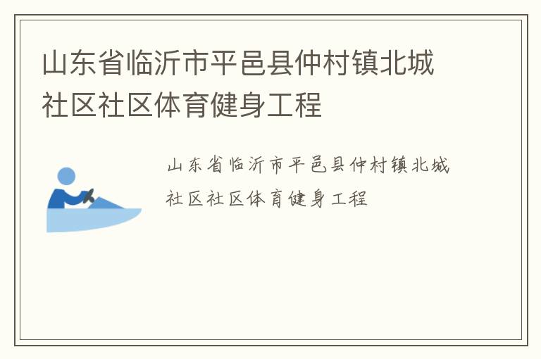 山东省临沂市平邑县仲村镇北城社区社区体育健身工程