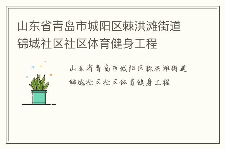 山东省青岛市城阳区棘洪滩街道锦城社区社区体育健身工程