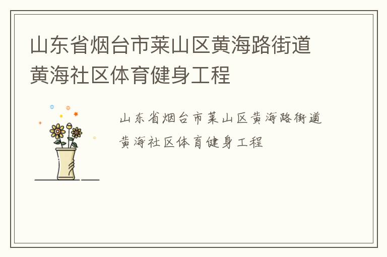 山东省烟台市莱山区黄海路街道黄海社区体育健身工程