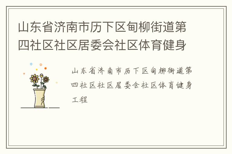 山东省济南市历下区甸柳街道第四社区社区居委会社区体育健身工程