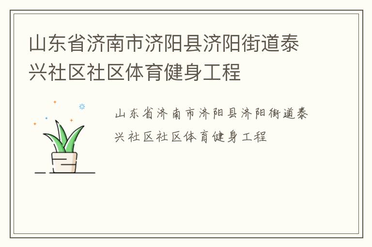 山东省济南市济阳县济阳街道泰兴社区社区体育健身工程