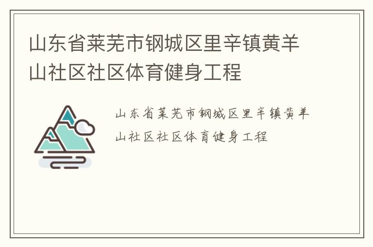 山东省莱芜市钢城区里辛镇黄羊山社区社区体育健身工程