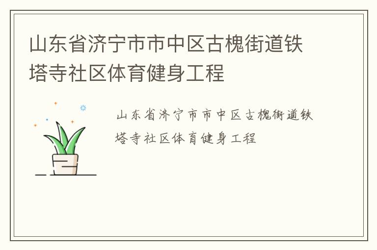 山东省济宁市市中区古槐街道铁塔寺社区体育健身工程