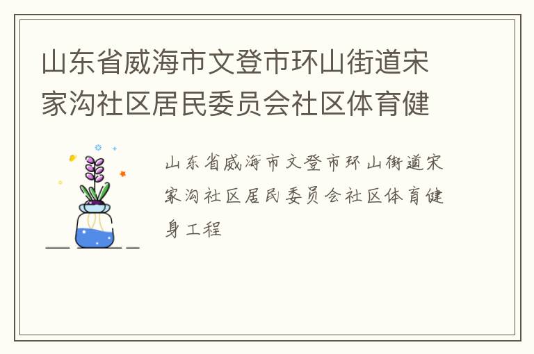 山东省威海市文登市环山街道宋家沟社区居民委员会社区体育健身工程