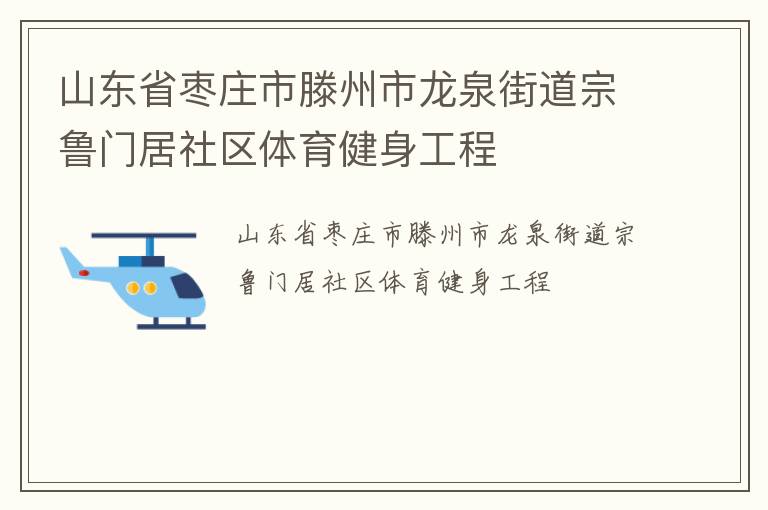 山东省枣庄市滕州市龙泉街道宗鲁门居社区体育健身工程