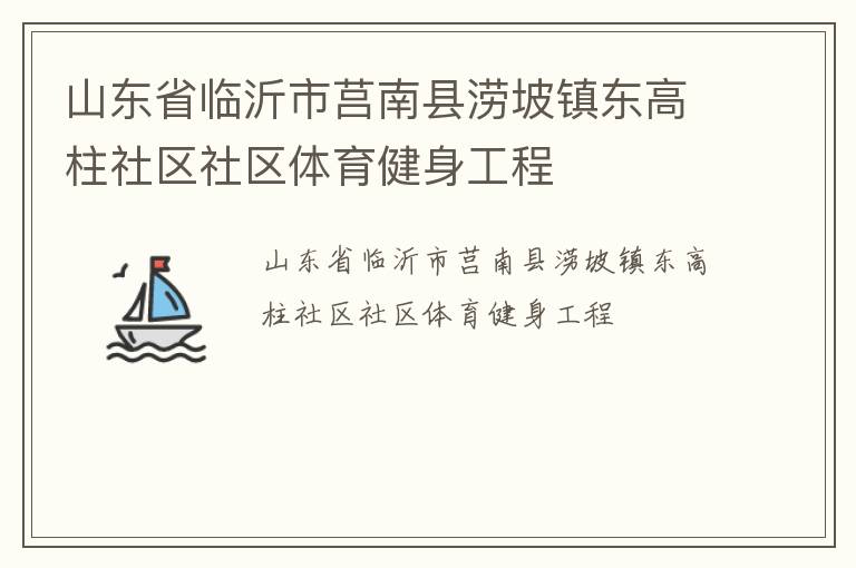 山东省临沂市莒南县涝坡镇东高柱社区社区体育健身工程