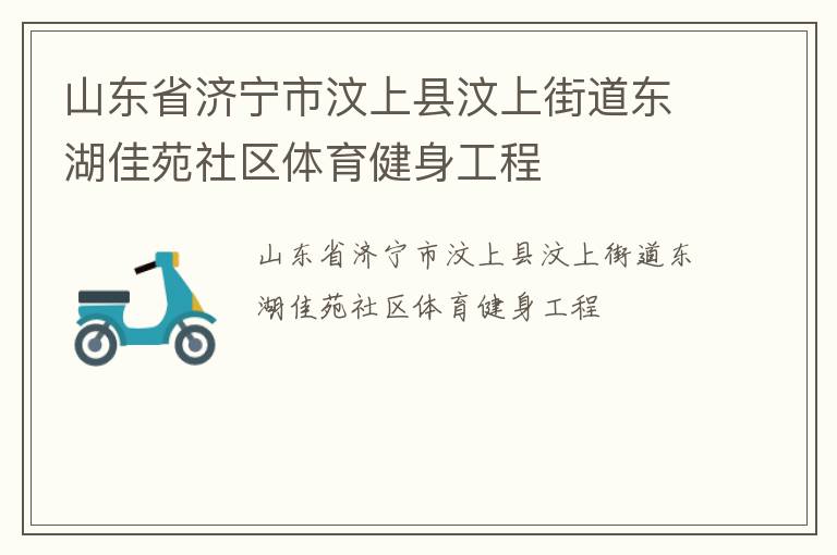 山东省济宁市汶上县汶上街道东湖佳苑社区体育健身工程