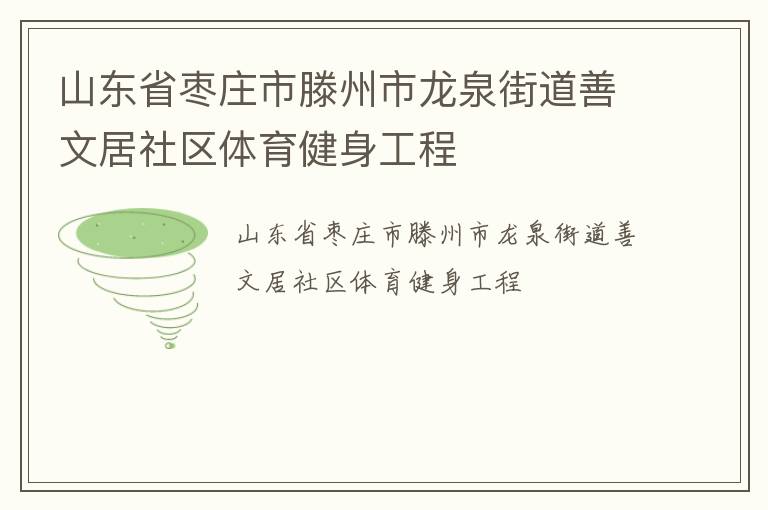 山东省枣庄市滕州市龙泉街道善文居社区体育健身工程