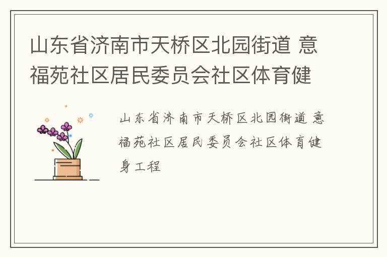 山东省济南市天桥区北园街道 意福苑社区居民委员会社区体育健身工程
