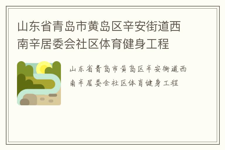 山东省青岛市黄岛区辛安街道西南辛居委会社区体育健身工程
