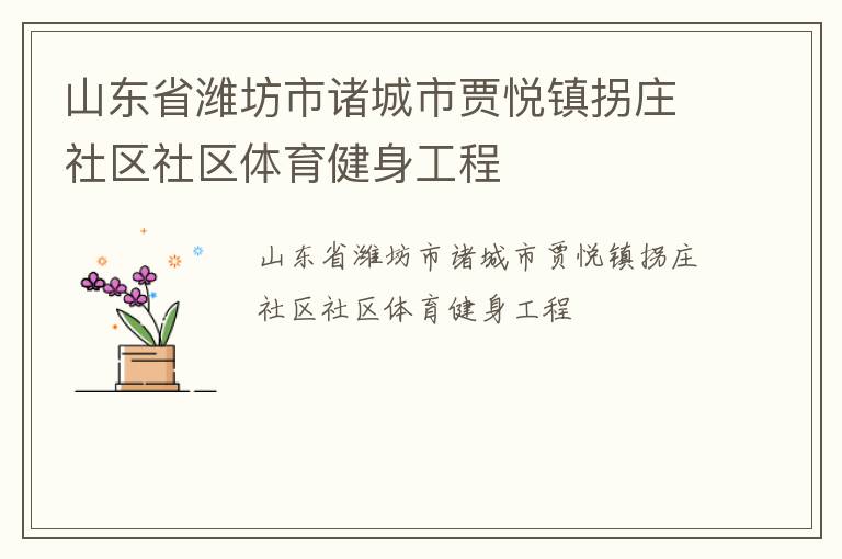 山东省潍坊市诸城市贾悦镇拐庄社区社区体育健身工程