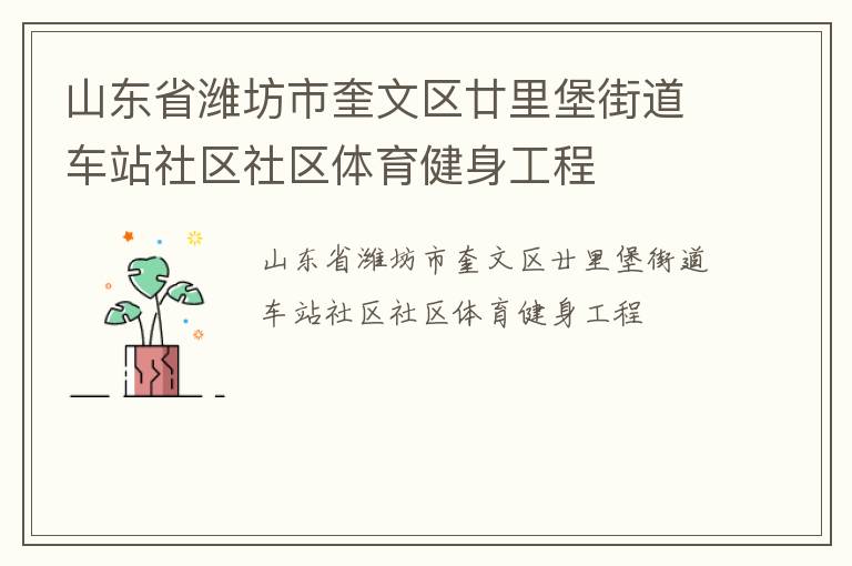 山东省潍坊市奎文区廿里堡街道车站社区社区体育健身工程