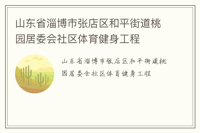 山东省淄博市张店区和平街道桃园居委会社区体育健身工程
