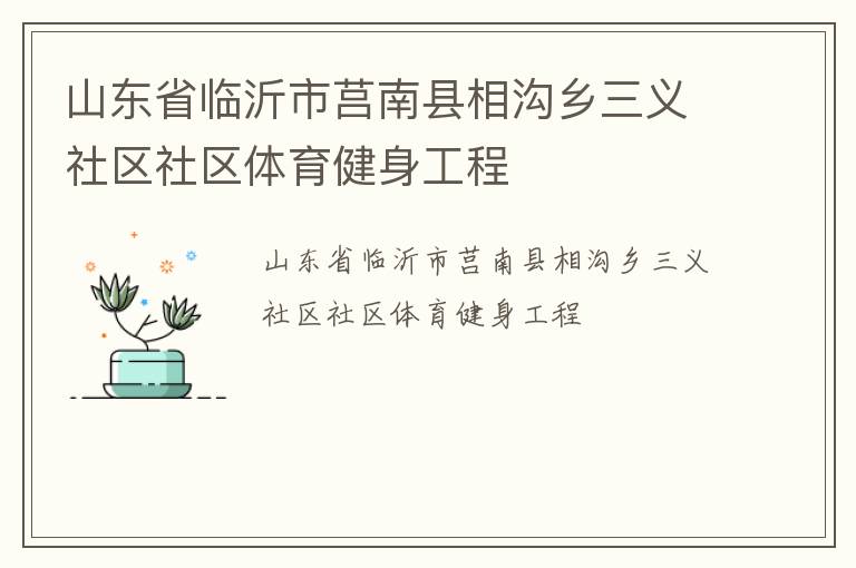 山东省临沂市莒南县相沟乡三义社区社区体育健身工程