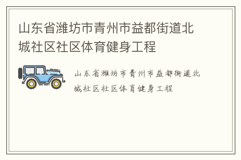 山东省潍坊市青州市益都街道北城社区社区体育健身工程