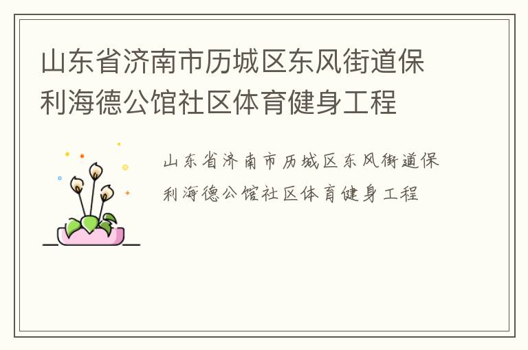 山东省济南市历城区东风街道保利海德公馆社区体育健身工程
