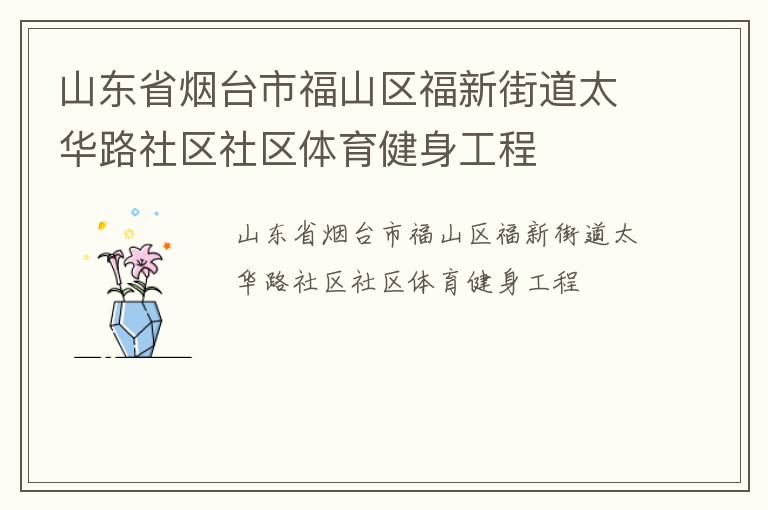 山东省烟台市福山区福新街道太华路社区社区体育健身工程