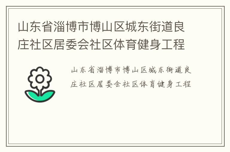 山东省淄博市博山区城东街道良庄社区居委会社区体育健身工程